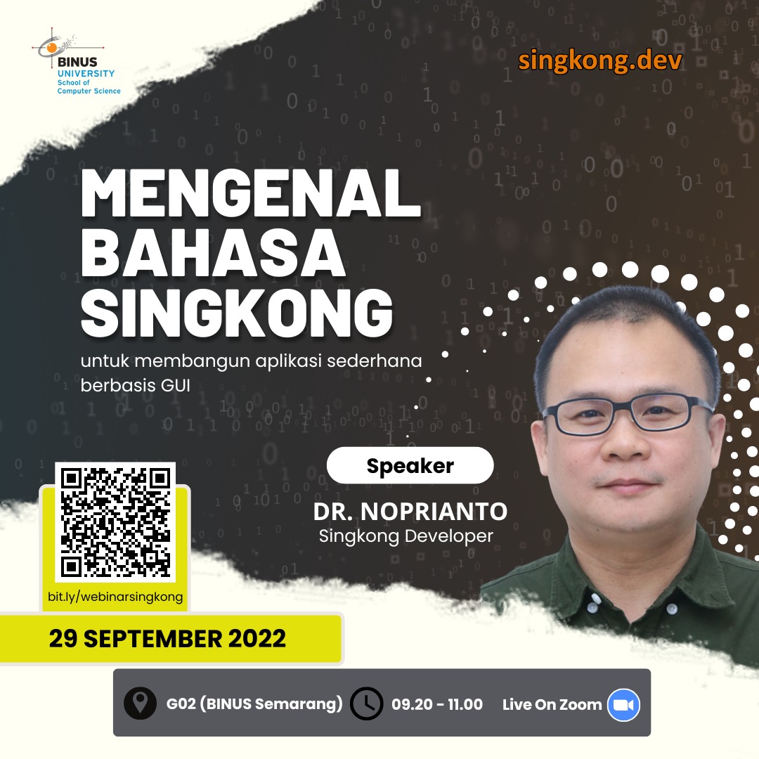 Binus (Semarang): Mengenal Bahasa Singkong Untuk Membangun Aplikasi Sederhana Berbasis GUI